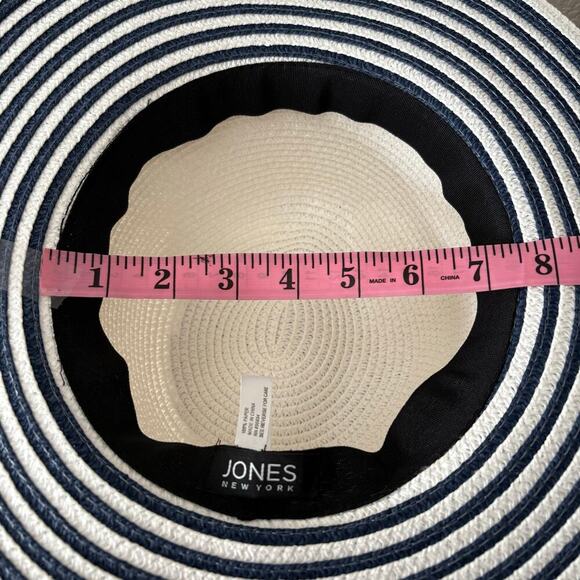 JONES NEW YORK Women's Sun Hat Sz OS Summer Cruise Ship Cabana Beachy Nautical - Picture 7 of 8
